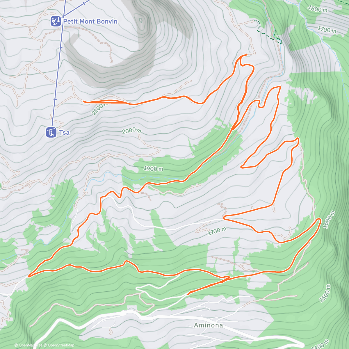 Map of the activity, Trail blanc au soleil ☀️🏔️🏔️🏔️🏃💨💨🙋🏻‍♂️
