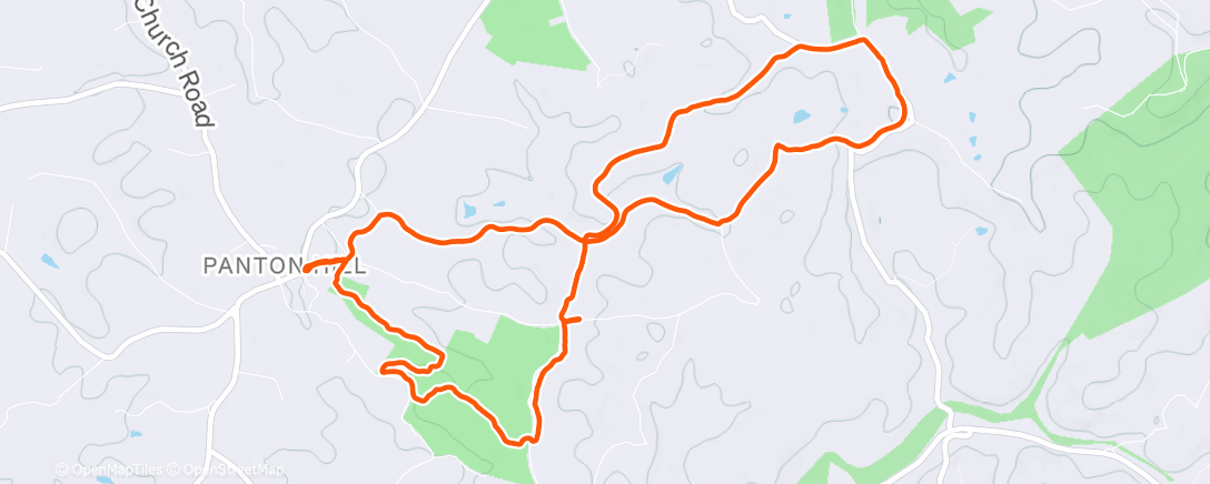 Map of the activity, DCR Sunday - Panton Hill