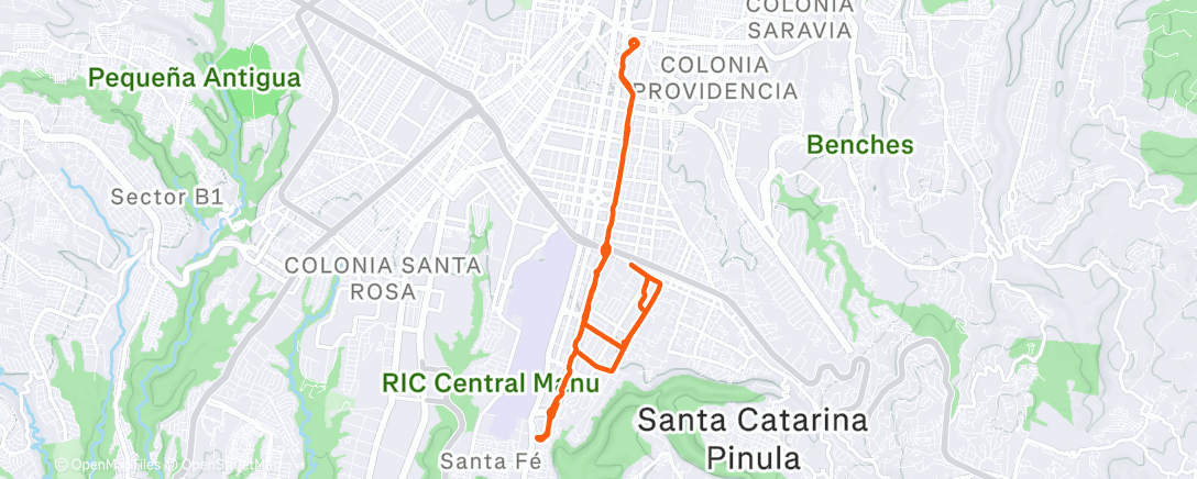 Map of the activity, Morning Run