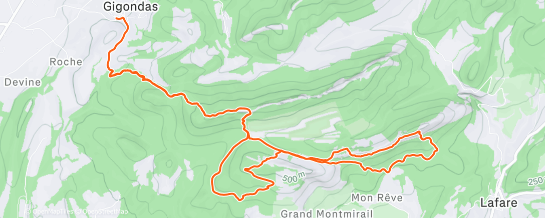Map of the activity, Trail le matin