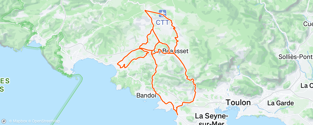 Map of the activity, Sortie vélo le matin