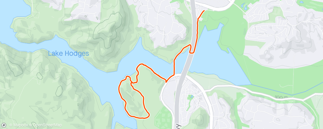 Map of the activity, Forgot to start my watch…6 miles at the Hodge
