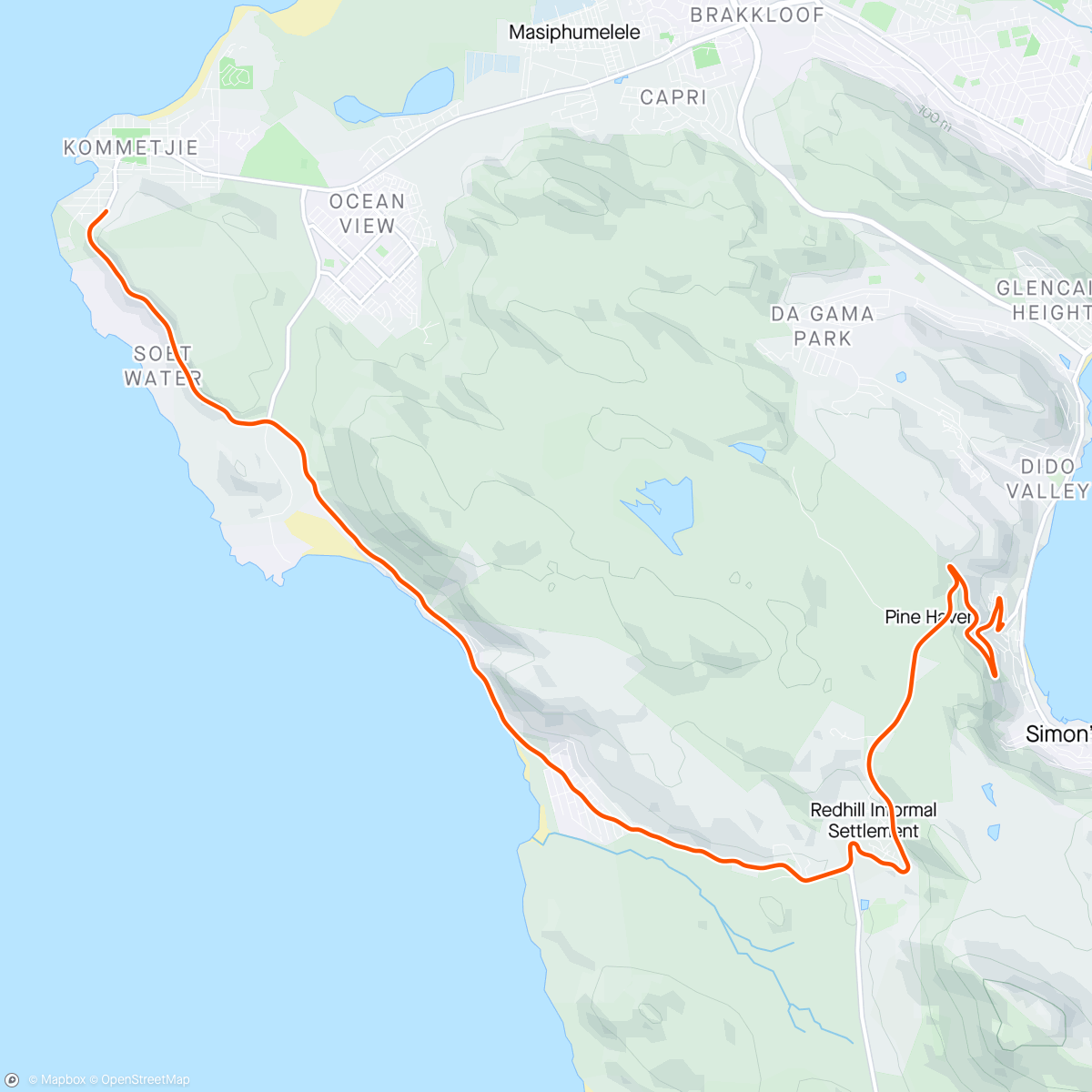 Map of the activity, ROUVY - Misty Cliffs | South Africa