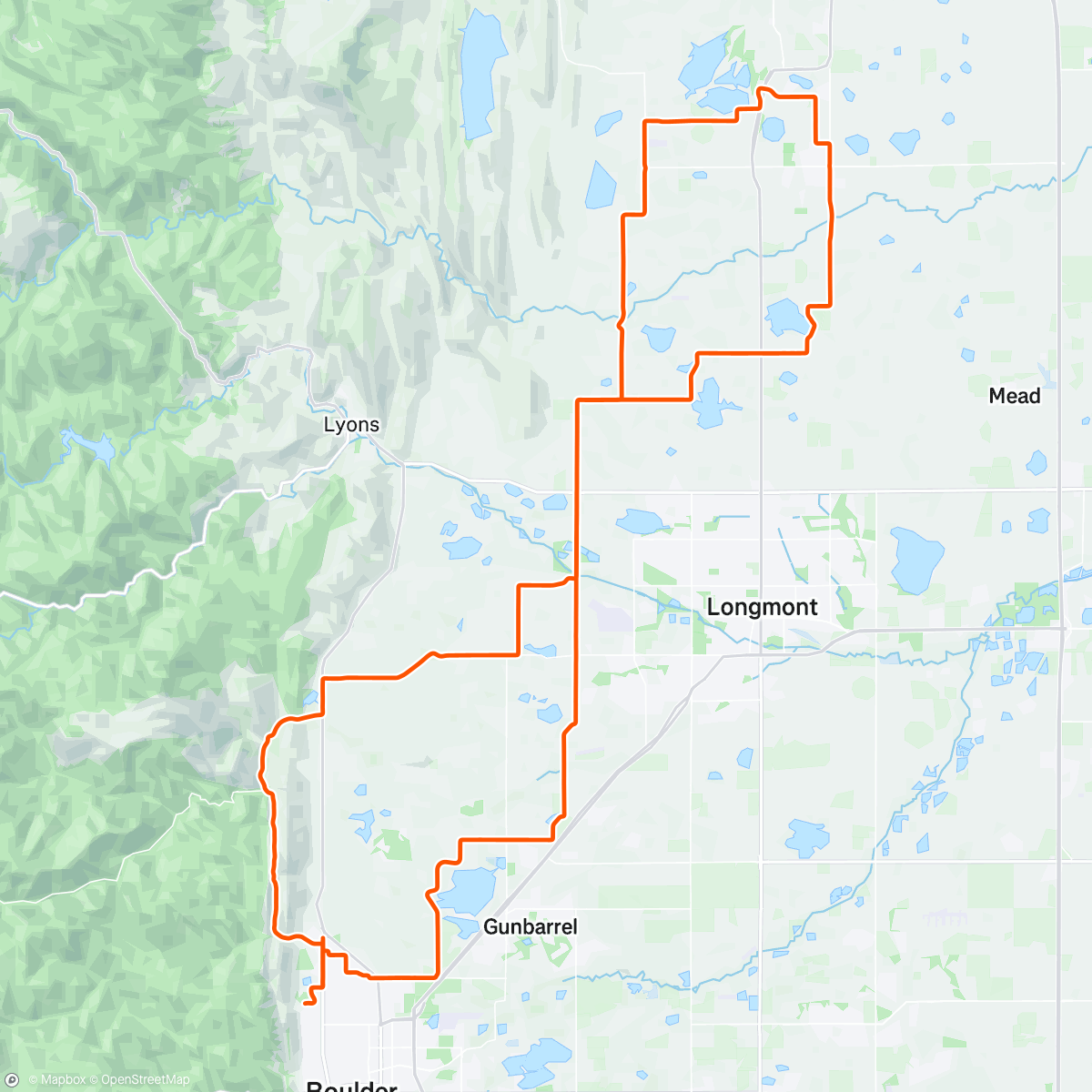 Map of the activity, Afternoon Ride