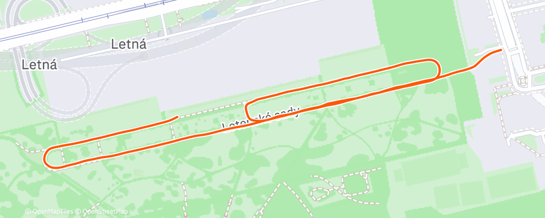Map of the activity, Evening Run