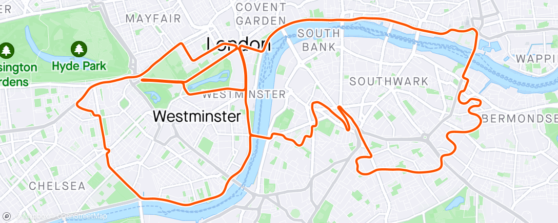 Map of the activity, Zwift - 20-40's in London