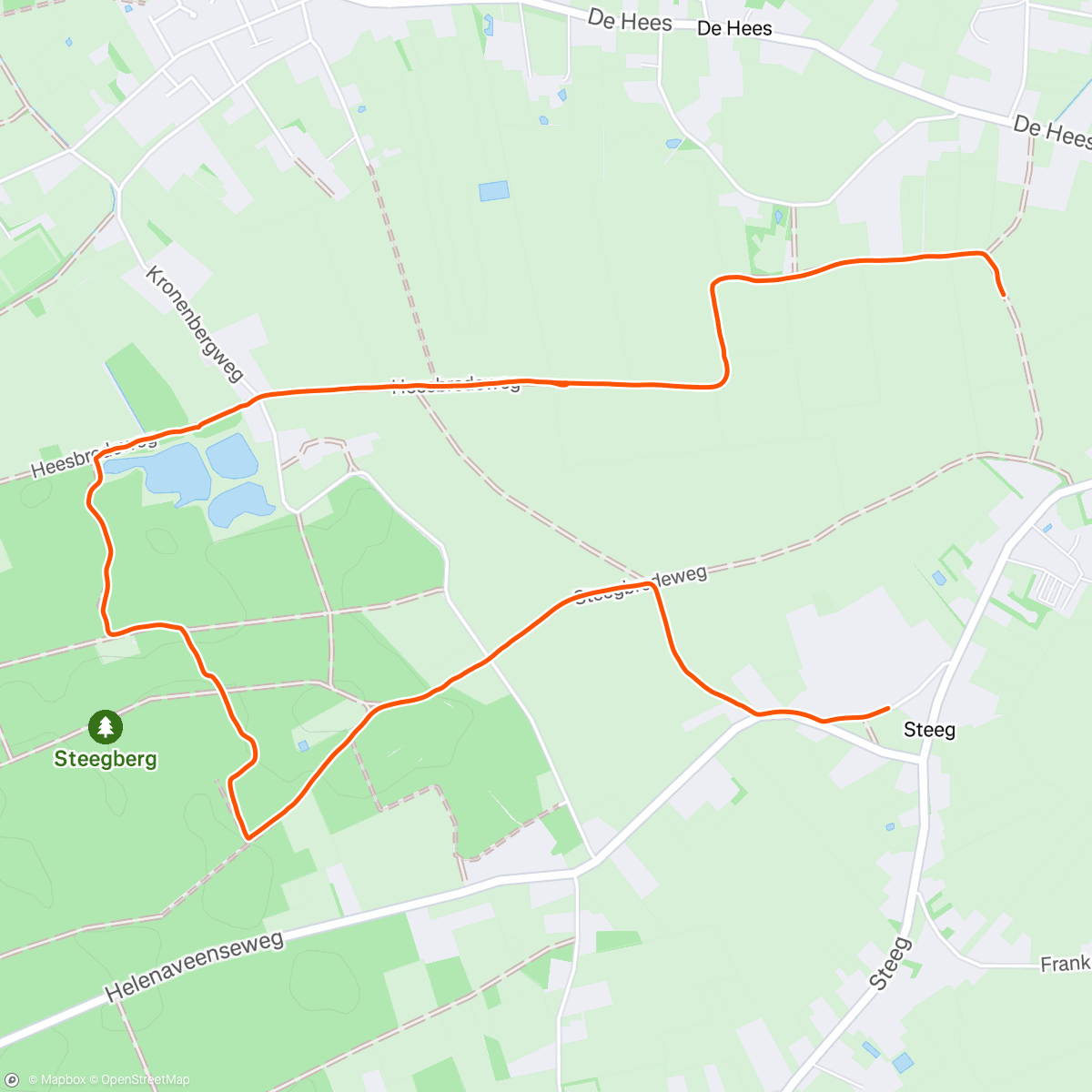 Map of the activity, Run-walk with Becks and the dogs