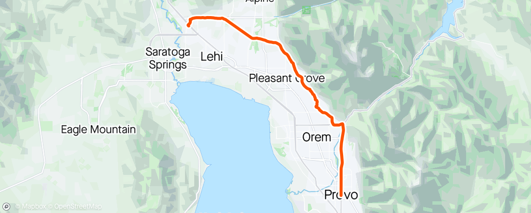 Map of the activity, Evening Ride