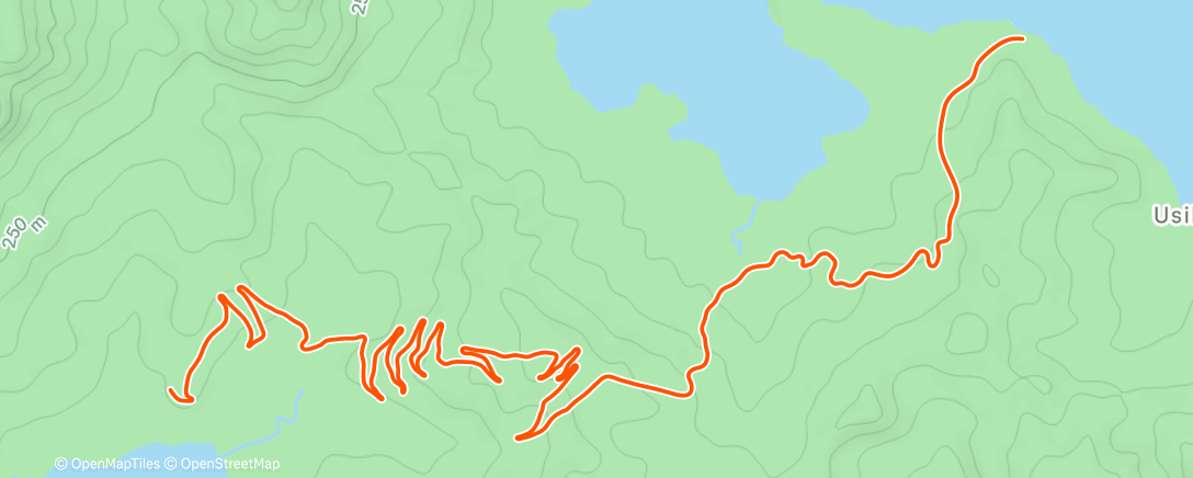 Map of the activity, Morning climbs