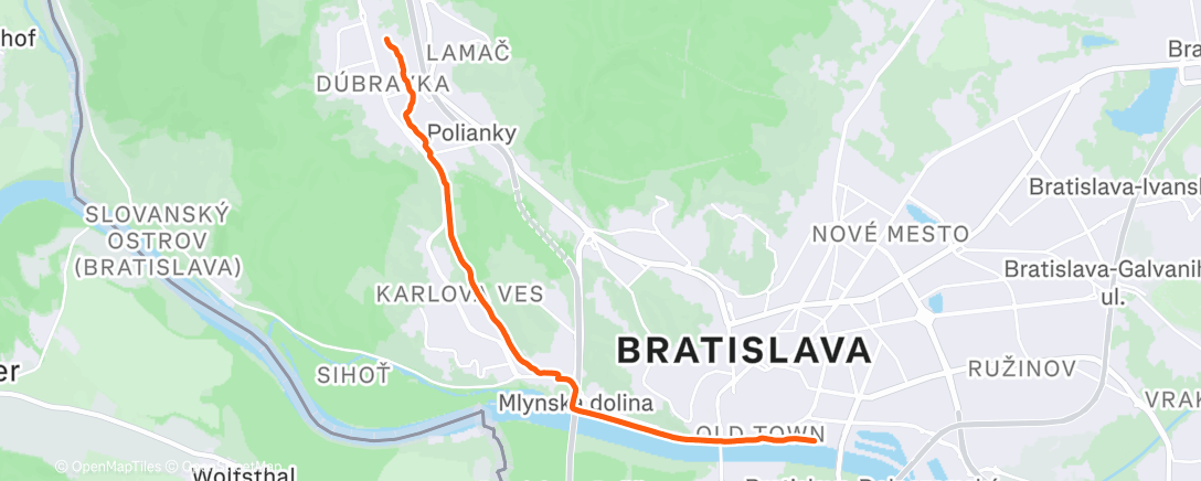 Map of the activity, Afternoon Run