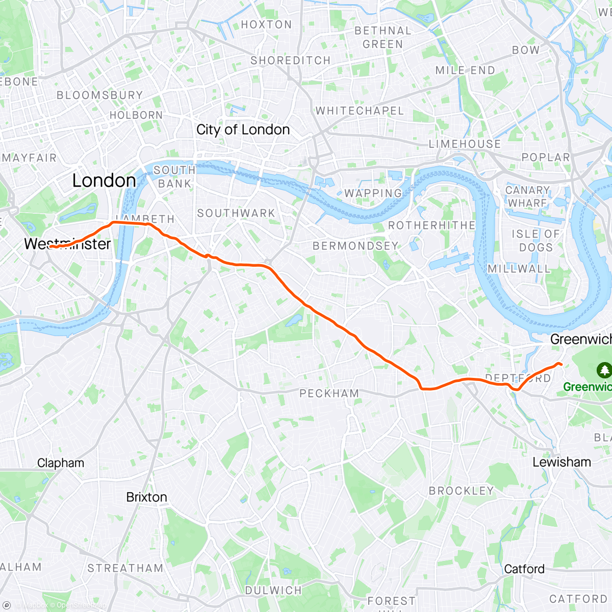 Map of the activity, Start to finish (the direct route)