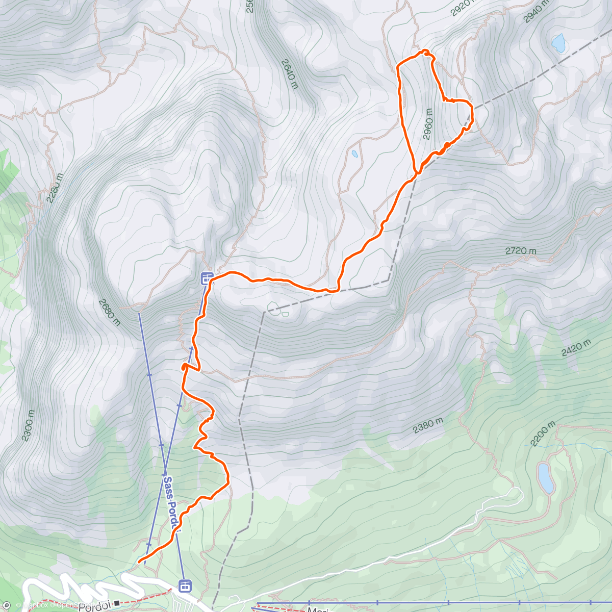Mapa da atividade, Piz Boè - Passo Pordoi con anellino alto 👌🔝🤩