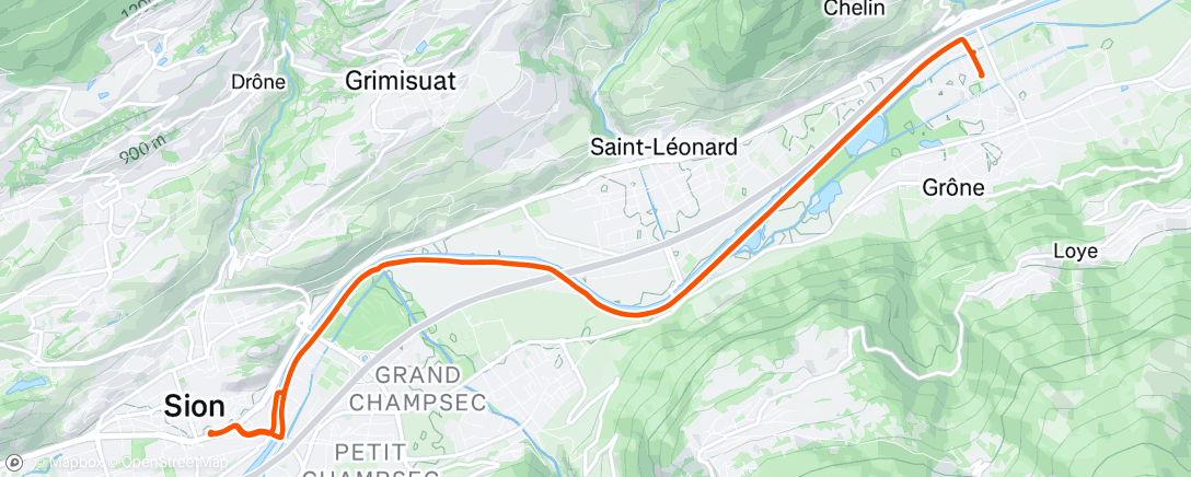 Map of the activity, Sortie vélo le midi
