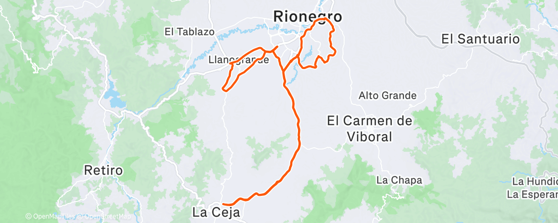 Map of the activity, Bicicleta por la mañana