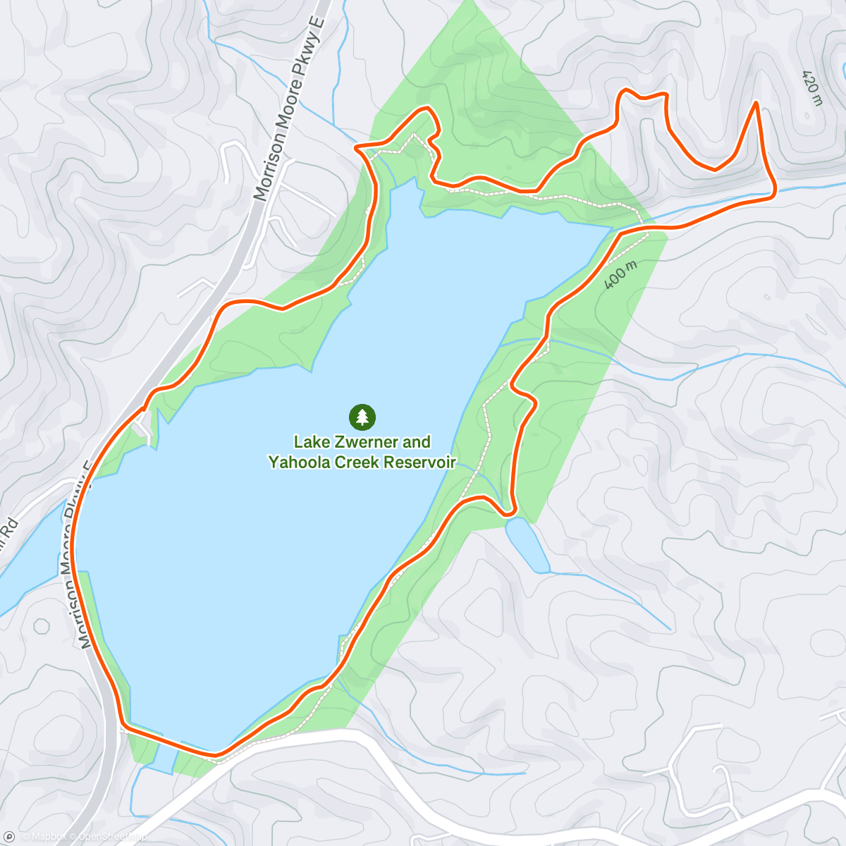 Map of the activity, Lunch Run