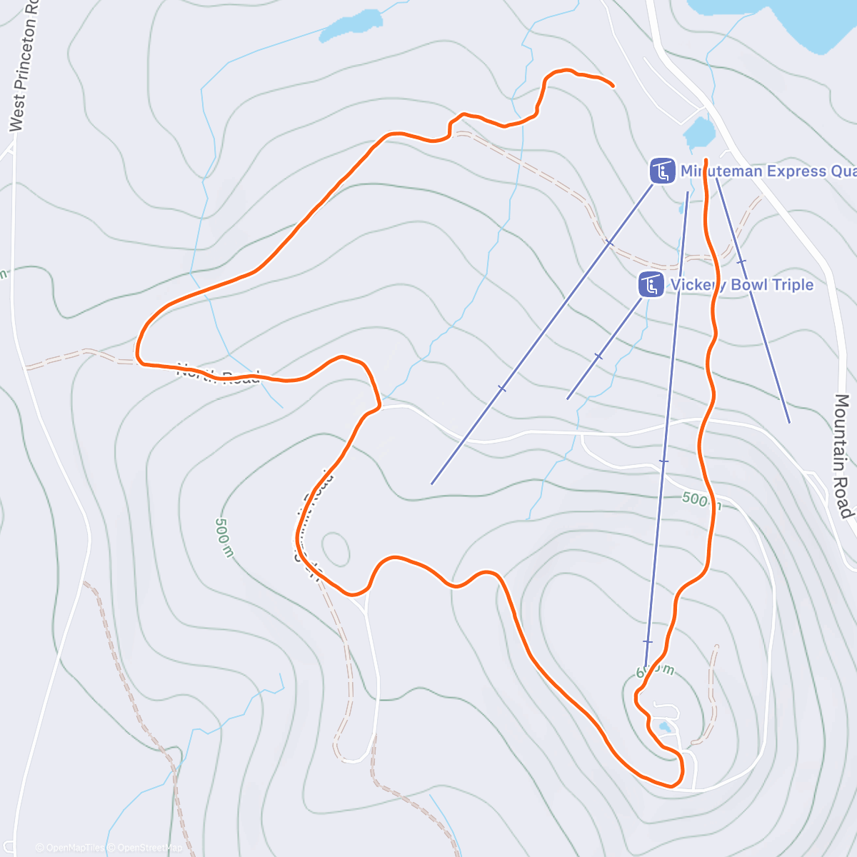 Map of the activity, Wawa Split - Late scenic route