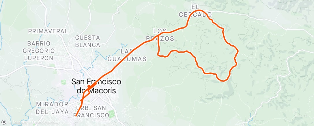 Map of the activity, Trillando Mata Larga