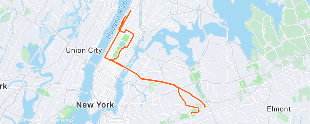 Map of the activity, Evening Ride