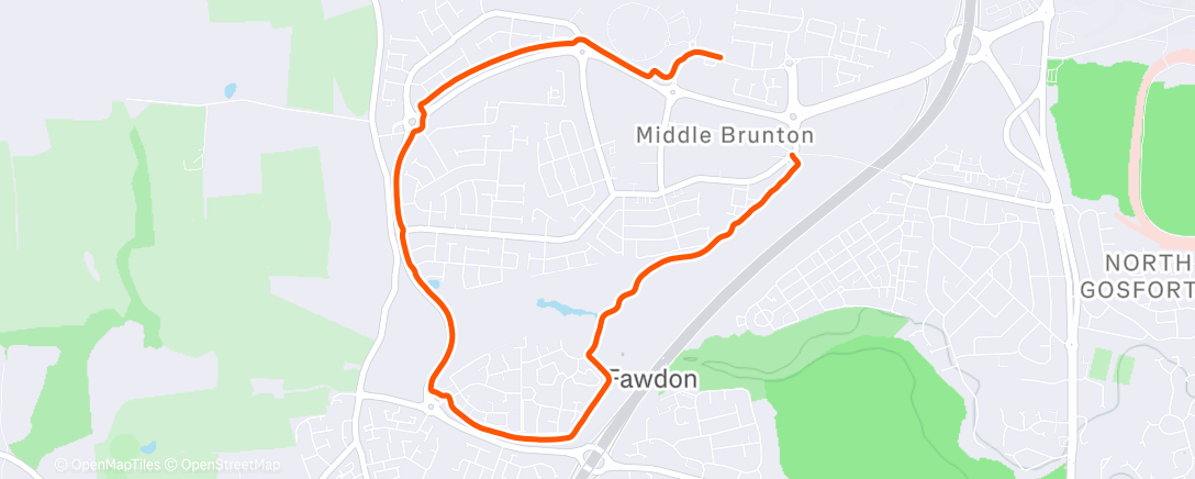 Map of the activity, Afternoon Run