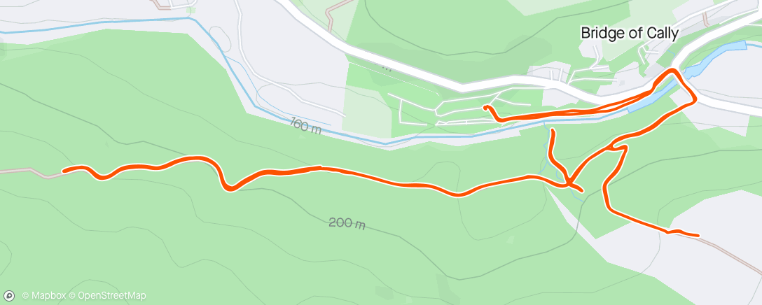 Map of the activity, Short hill runs