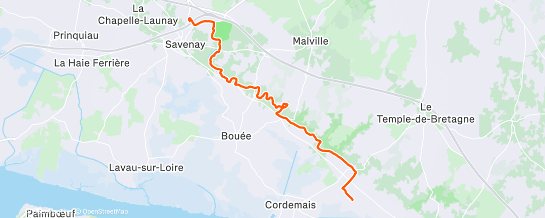 Map of the activity, Sortie VTT le midi