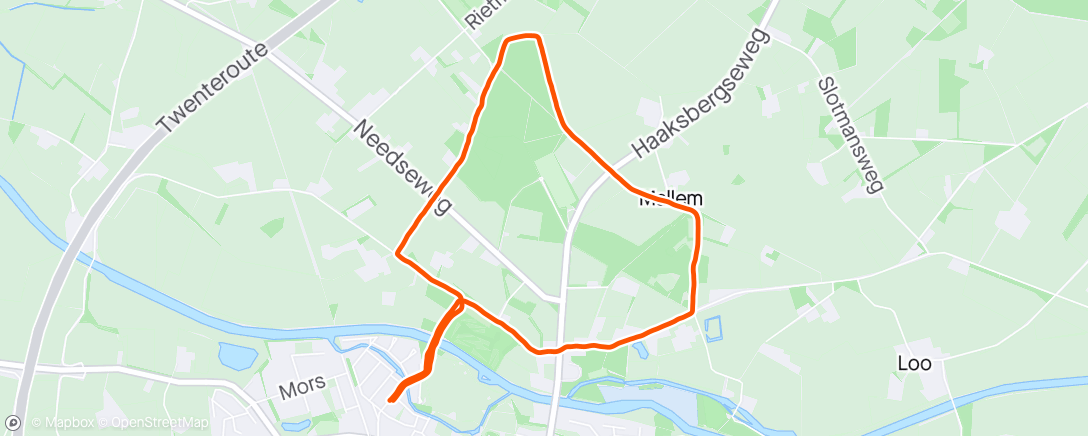 Map of the activity, Middagloop ☀️