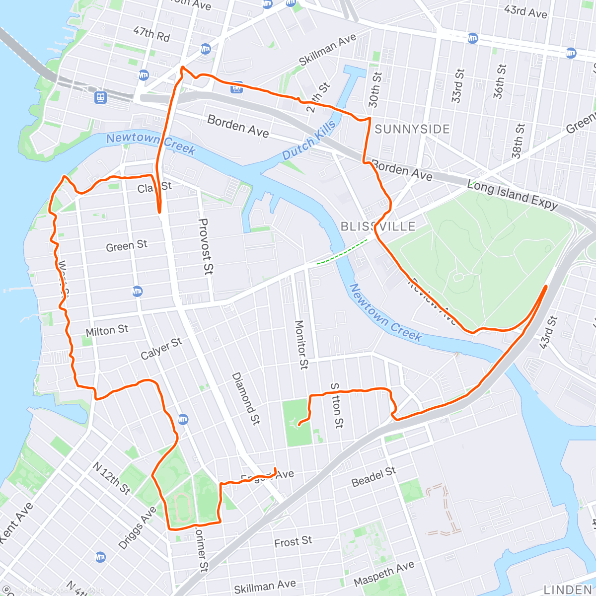Map of the activity, long island city shitty