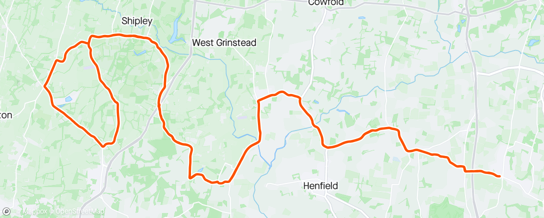 Map of the activity, Steady solo ride