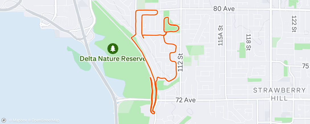 Map of the activity, Christmas jog with Kev 🎄