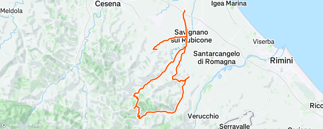 Map of the activity, Pedalata dell'ora di pranzo