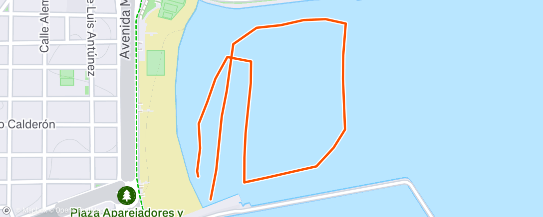 Map of the activity, Afternoon Swim
