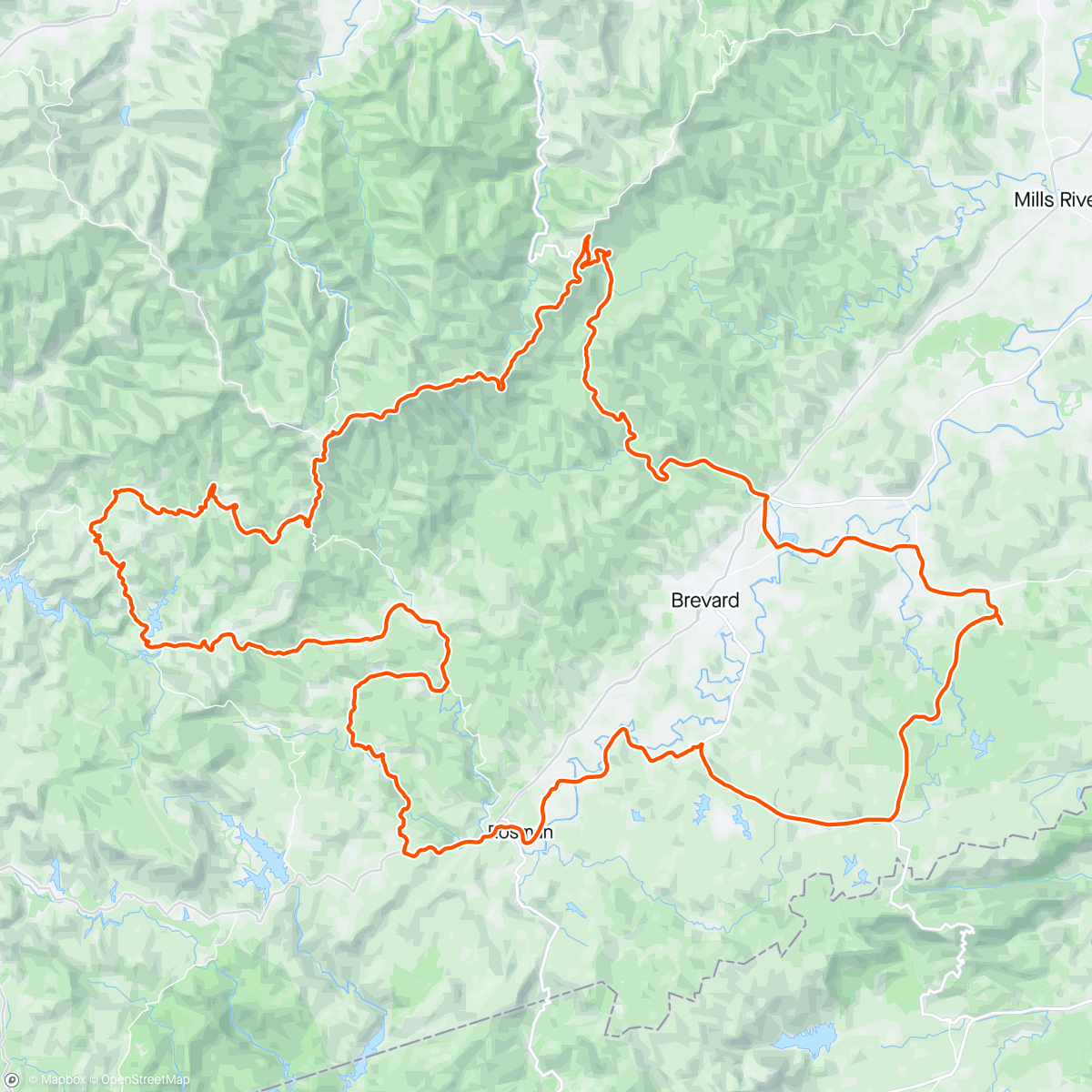 Map of the activity, Rosman - Wolf Mtn - Devil’s Courthouse - Blue Ridge