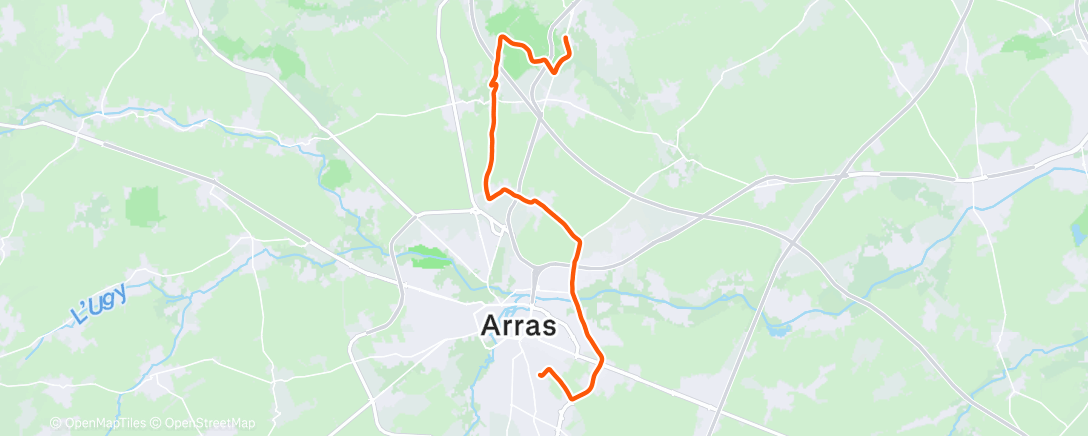 Map of the activity, Lunch Ride