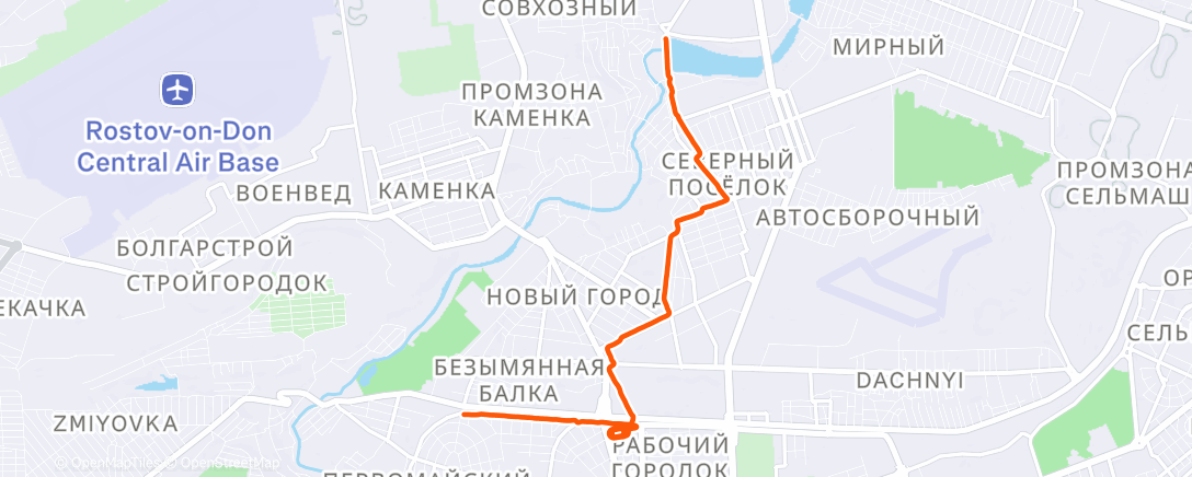 Map of the activity, Дневной забег