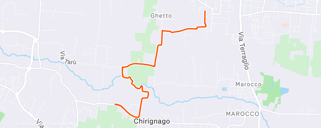 Map of the activity, Corsa serale