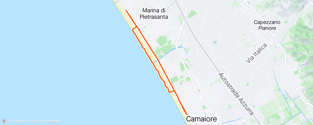 Map of the activity, Fondo 🦥 a Camaiore