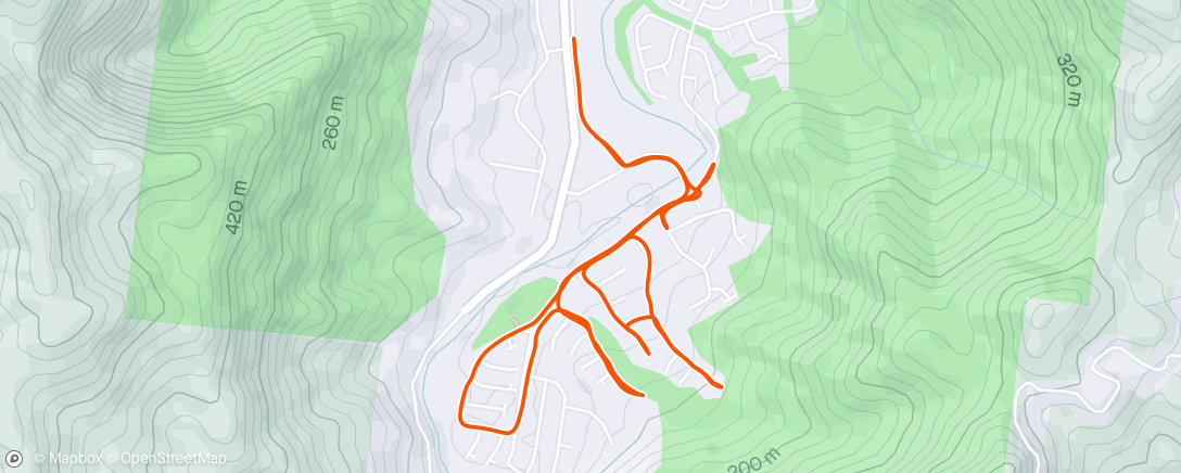 Map of the activity, Short hill reps