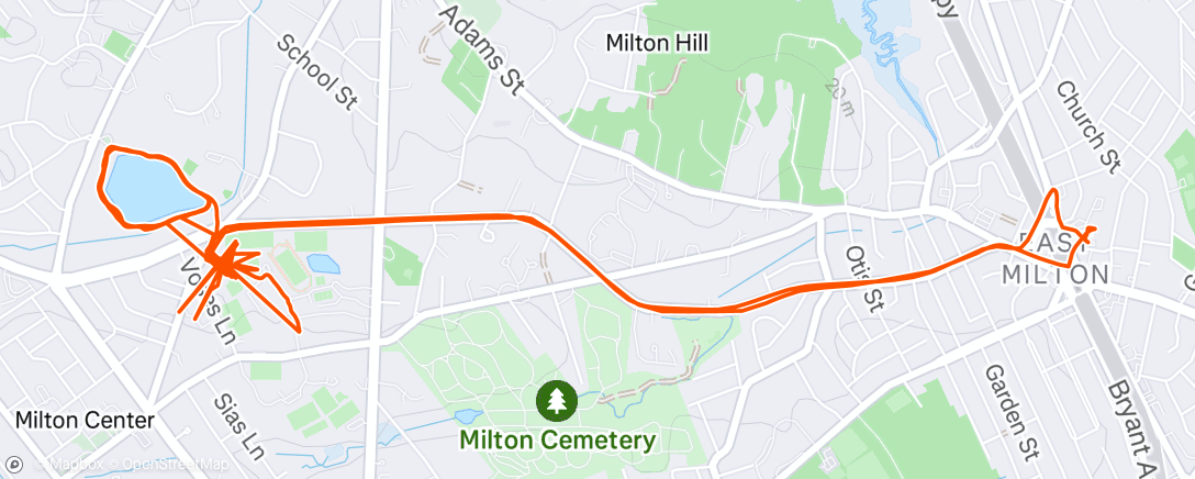 Map of the activity, Afternoon Run