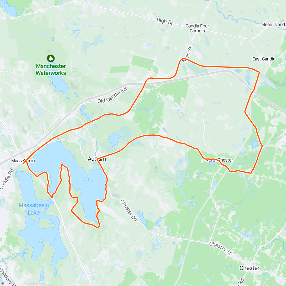 Map of the activity, Sunday afternoon gravel