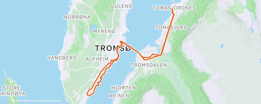 Map of the activity, Afternoon Run