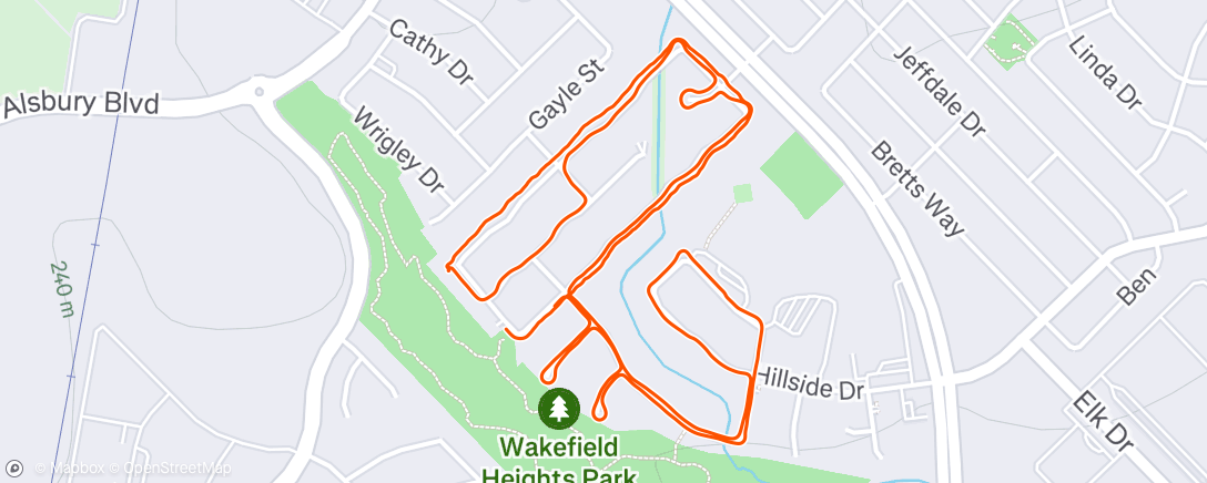 Map of the activity, Afternoon Run