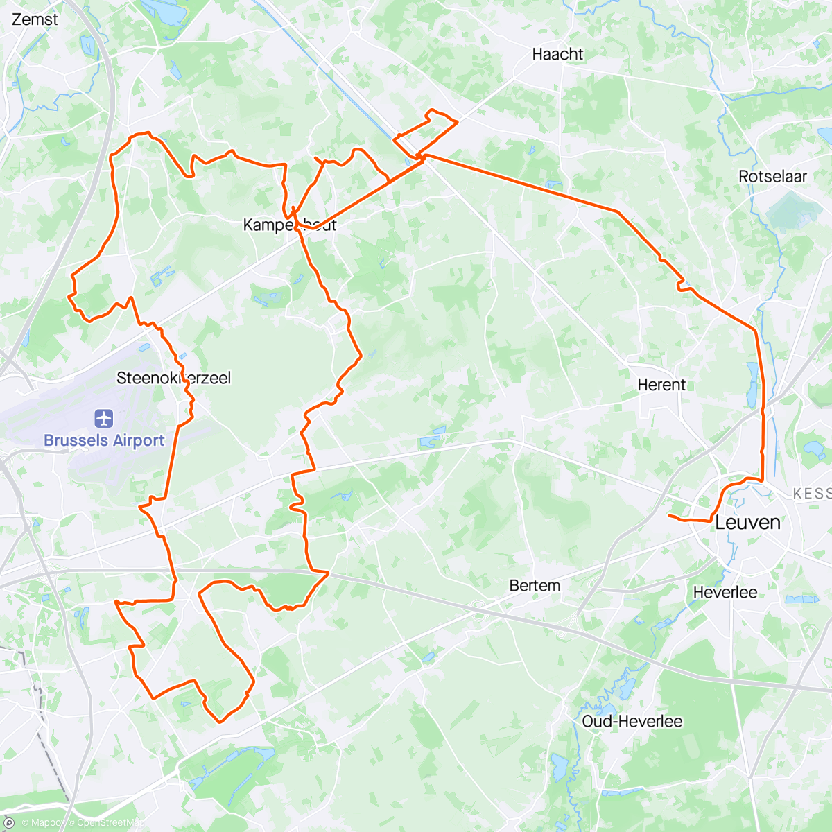 Map of the activity, WW48B + Nightride MTB