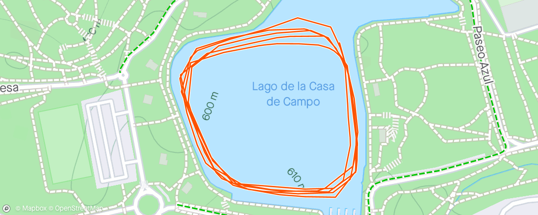 Map of the activity, Surf de remo vespertino