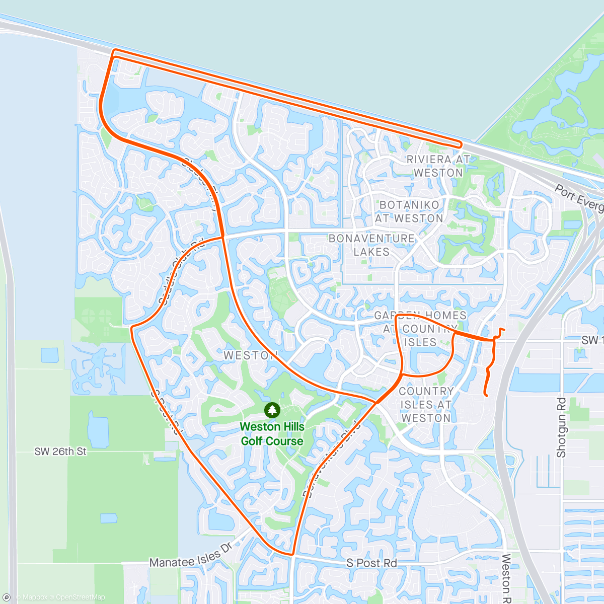 Map of the activity, Jueves de Unicosta Cycling