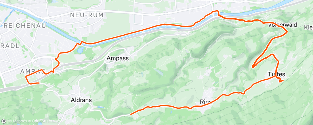 Map of the activity, Afternoon Ride