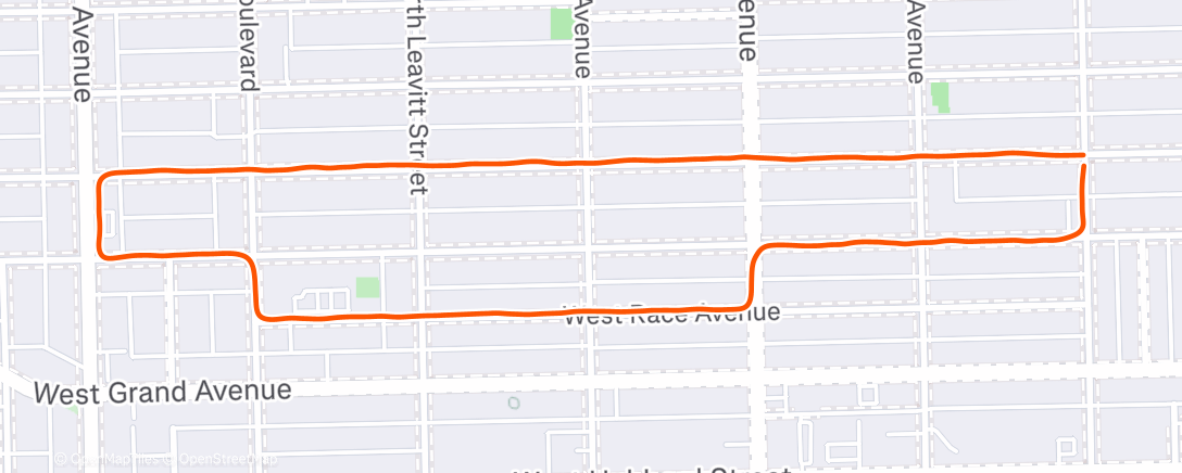 Map of the activity, Lunch Run