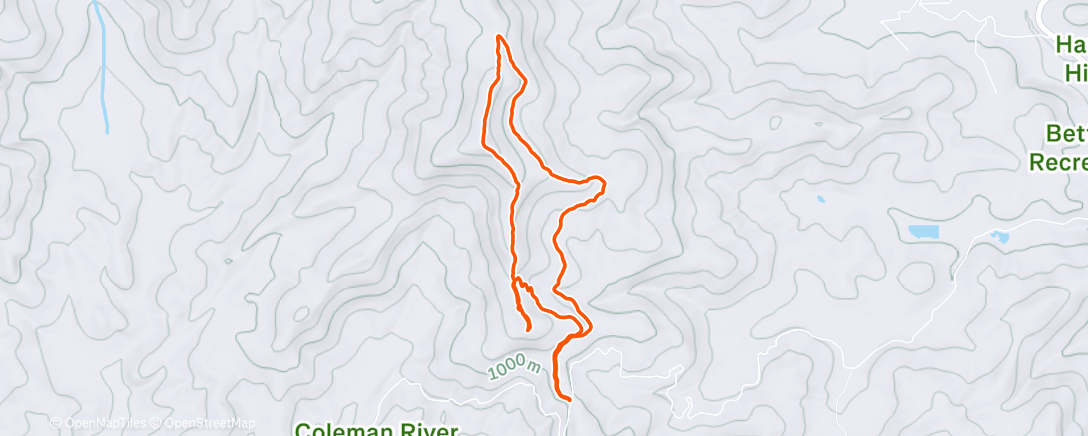 Map of the activity, Grassy Ridge - Another 4000ft in the bag