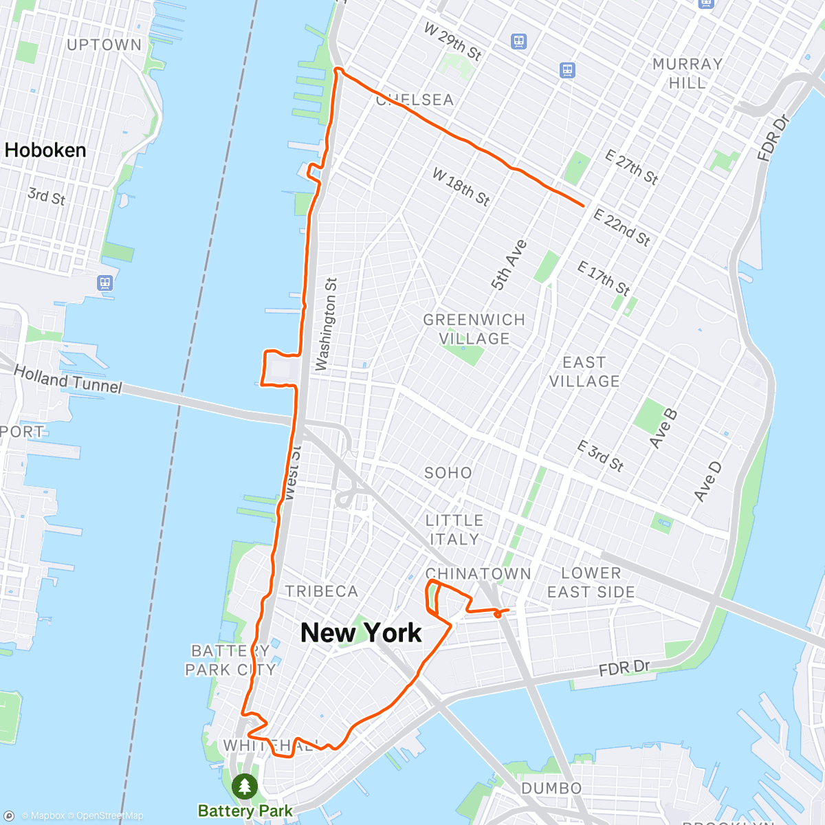 Map of the activity, Lunch Run