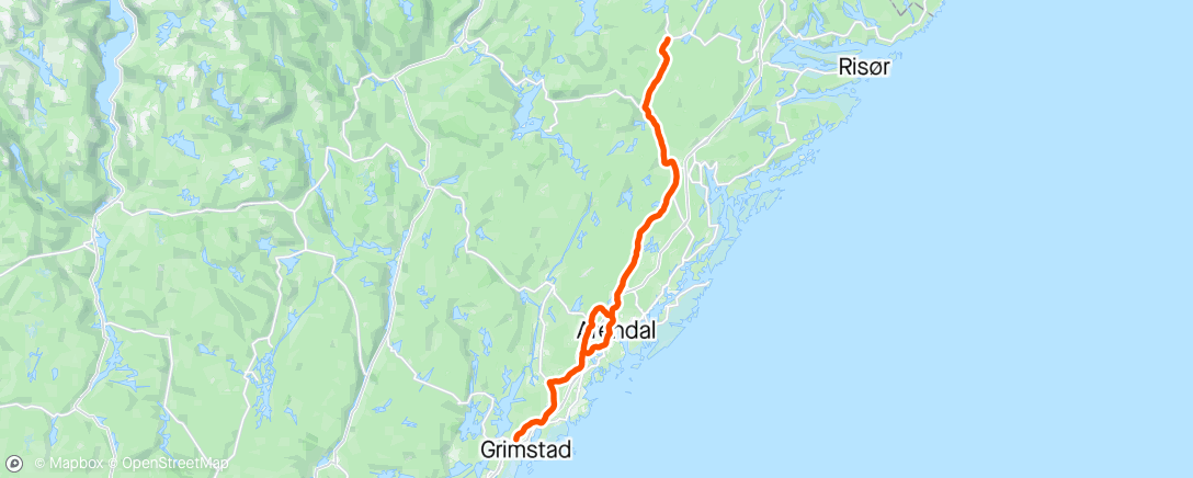 Map of the activity, 6.45 tur retur Vegårdshei