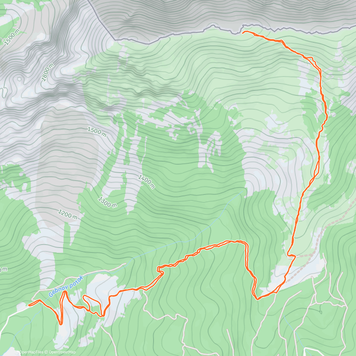 Map of the activity, Morning Hike